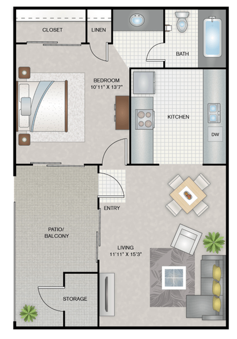 A1 Floor Plan at District 2308, Texas, 76011